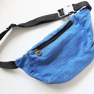 90s Blue Fanny Pack Vintage Nylon Side Bag California K and H 1990s Bum Bag Single Strap Shoulder Bag image 3