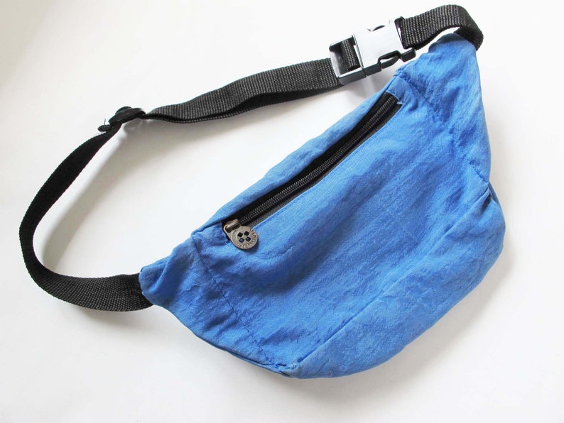 90s Blue Fanny Pack Vintage Nylon Side Bag California K and H 1990s Bum Bag Single Strap Shoulder Bag image 3