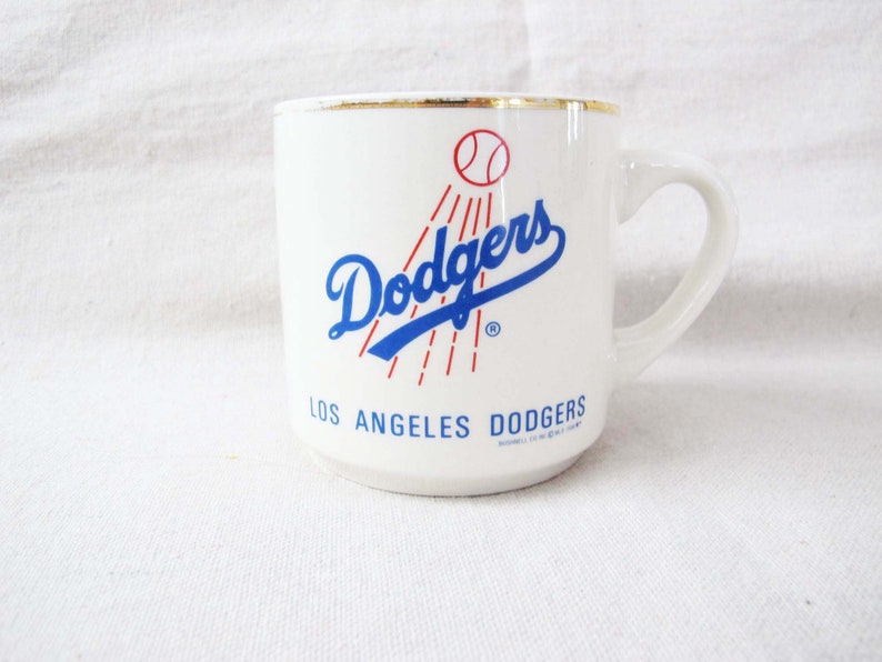 Vintage LA Dodgers 1988 Championship Coffee Mug Los Angeles Baseball Ceramic Mug Gift For Dad Brother Fathers Day image 1