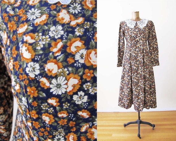 Vintage 90s Grunge Floral Dress S - Prairie Granny