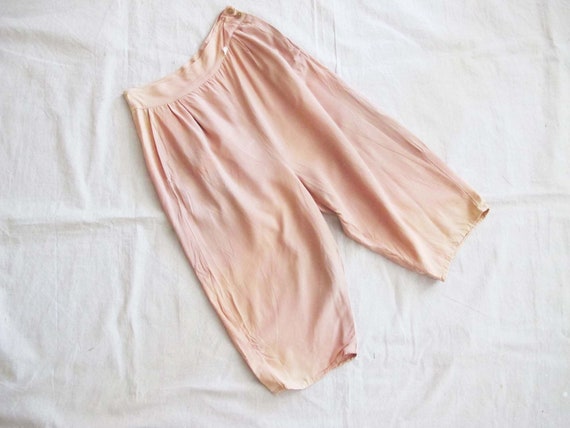 Vintage 1940s Rayon Capri Lounge Pants M 1940s Pink Beige Cropped Harem Casual  Pants Side Button Closure -  Canada