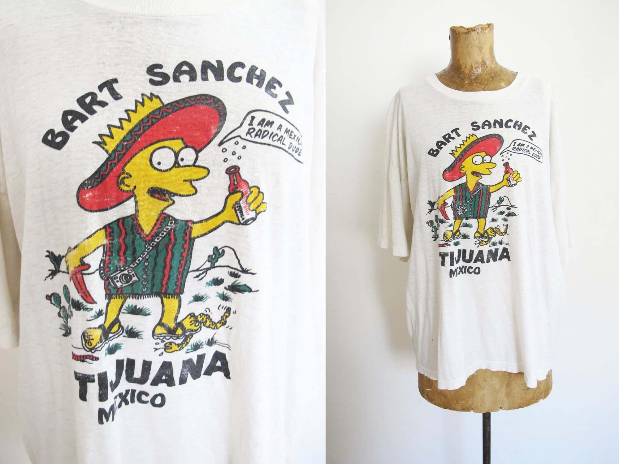 Vintage 90s Bootleg Bart Simpson Tijuana Mexico Shirt - Bart