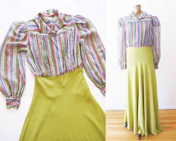 40s Rayon Dress - Vintage 40s Rayon Dress - 40s Ma