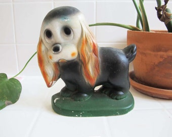 Vintage Chalkware Hound Dog Puppy - Sad Puppy Dog Long Ears Beeldje - Cadeau voor hondenliefhebber