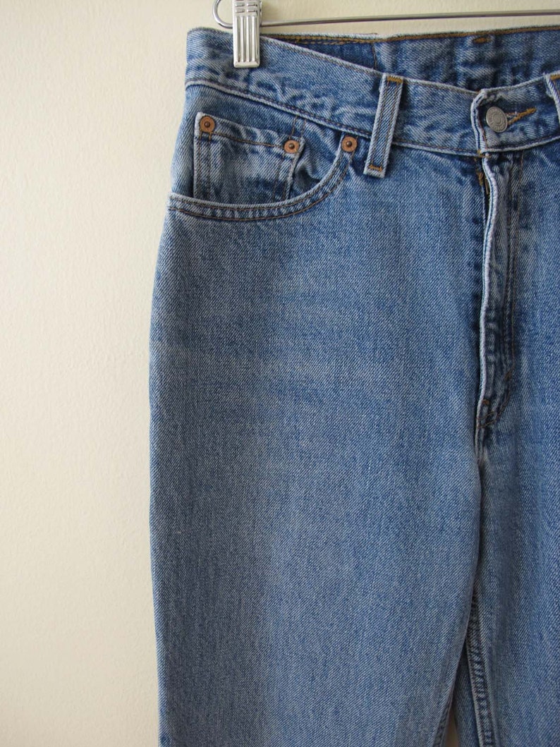 Vintage Levis 512 26 27 Small 1990s Levis Made in USA Zip Fly Denim Stonewash Blue Jeans Clean Girl Minimalist Aesthetic image 3