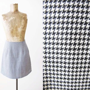 Vintage 2000s Y2k Houndstooth Plaid Mini Skirt 25 S - High