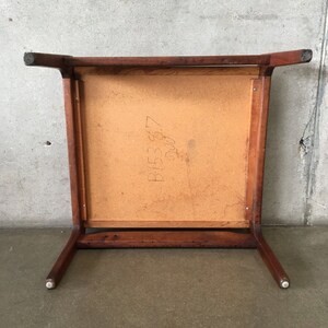 Danish Walnut and Wood Laminate Side Table Mid Century 1960s Small Square Coffee Table Local Long Beach LA Pick Up image 7