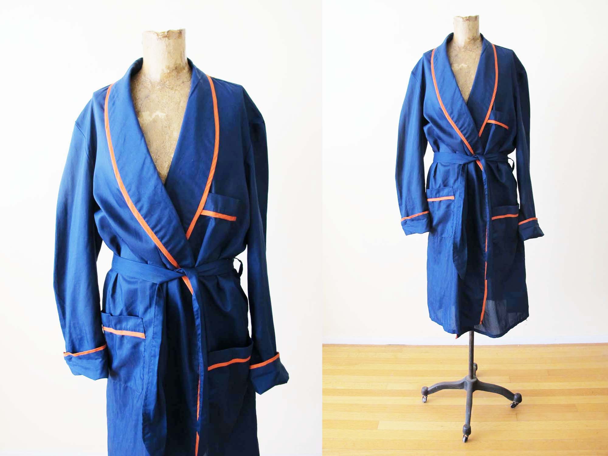 Vintage 1960s Blue Mens House Coat/robe. Vintage Robes. -  Israel