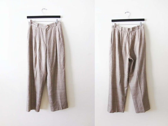 Vintage 70s Pleated Silk Trousers 29 - High Waist… - image 3