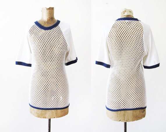 Vintage Mesh Shirt - 70s Scandinavian Knitters Mes