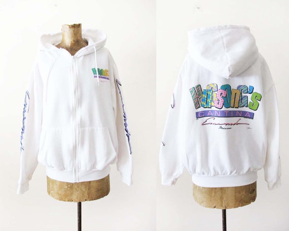 Vintage 90s Hussongs Cantina M L Zip Up Hoodie Sw