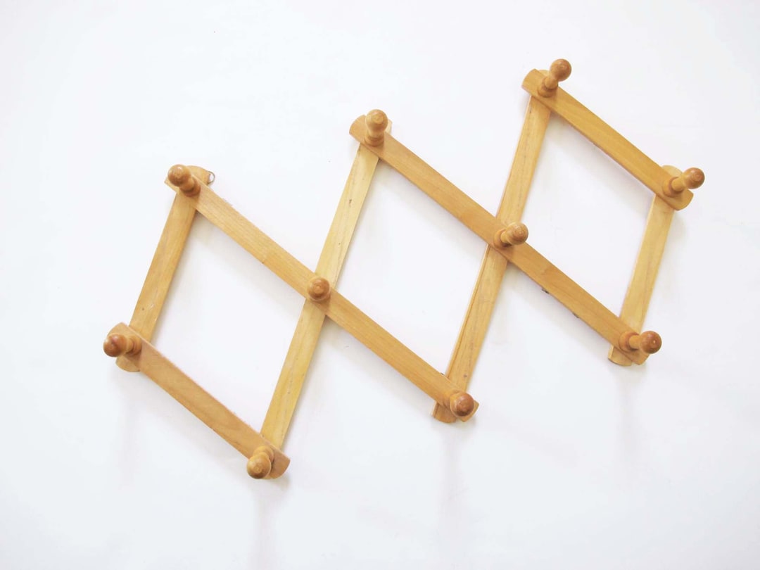 Accordion Rack Wood Accordion Hanging Rack Wood 10 Peg Rack Brown