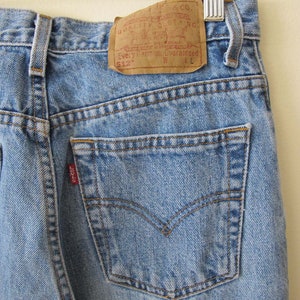 Vintage Levis 512 26 27 Small 1990s Levis Made in USA Zip Fly Denim Stonewash Blue Jeans Clean Girl Minimalist Aesthetic image 4