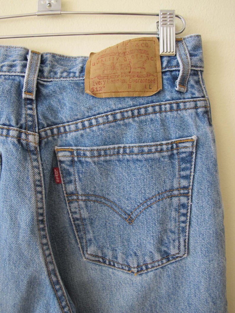 Vintage Levis 512 26 27 Small 1990s Levis Made in USA Zip Fly Denim Stonewash Blue Jeans Clean Girl Minimalist Aesthetic image 4