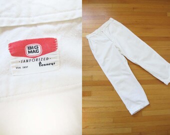 VINTAGE PAINTERS PANTS, Paint Stained Pants, Paint Stained White  