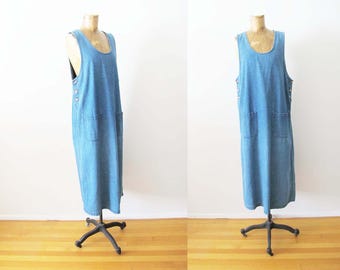 90s Vintage Cherokee Denim Dress - Embroidered Denim Blue Maxi Dress -  Overalls Dress - Jumper Dress - Etsy Canada