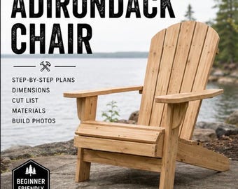 Planos para construir una silla Adirondack en madera / Construcción de un patio exterior para principiantes (Descarga digital)