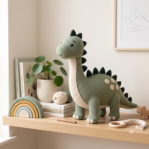 Dinosaur Amigurumi Crochet Pattern PDF, Cute Dino Plush Toy Tutorial, Easy DIY Crochet Pattern, Beginner Friendly Gift Idea