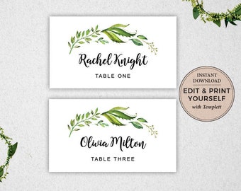 Place Cards, Editable Place Cards, Name Tags, Wedding Place Cards, Bridal Shower Place Cards, INSTANT DOWNLOAD, Templett, #PBP86