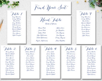 wedding seating chart template instant download editable etsy