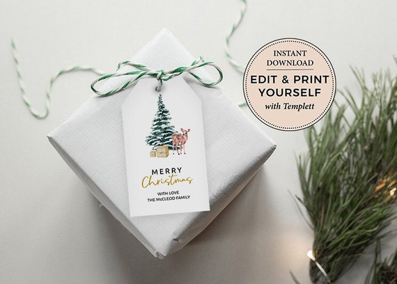 Editable Christmas Tags, Christmas Tags, Christmas Gift Tags, Christmas Name Tags, Gift Tag, Christmas Labels, Templett, INSTANT DOWNLOAD Il_570xn