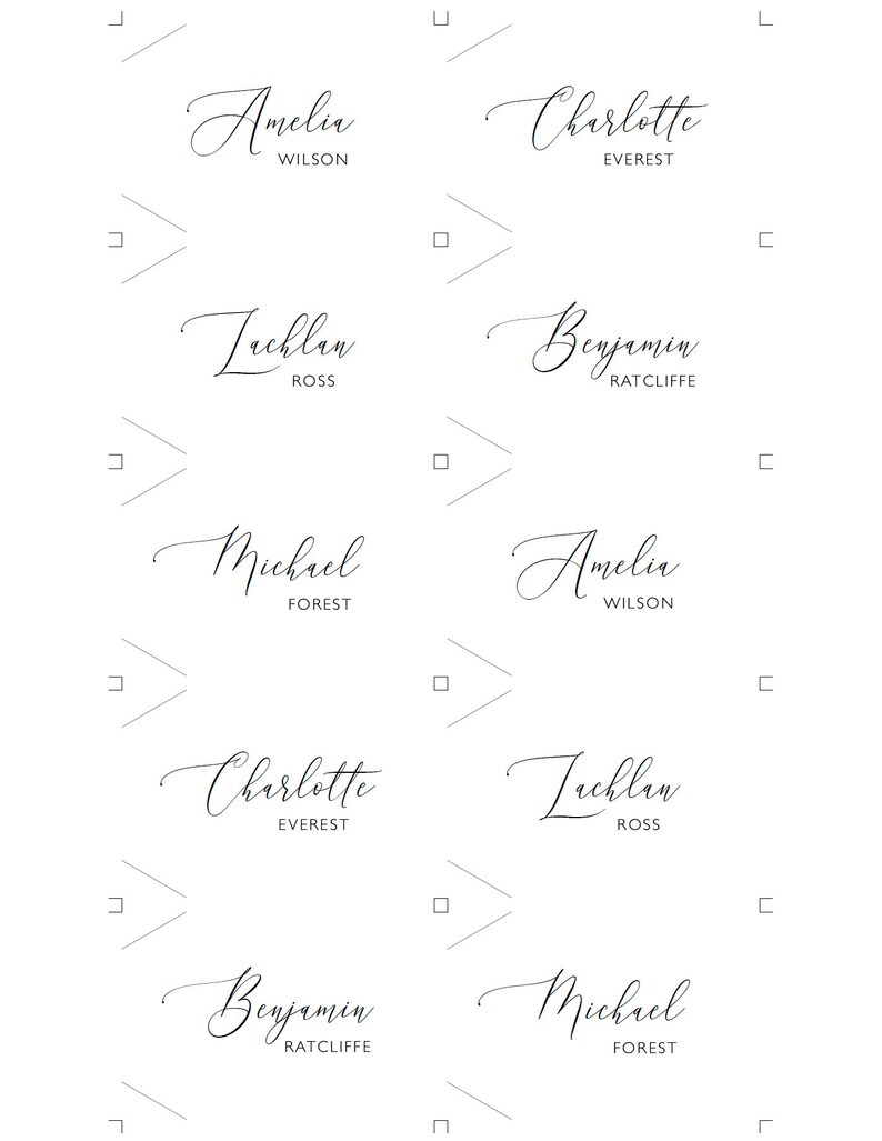 Name Tags Wedding Name Tags Calligraphy Name Tags Editable - Etsy