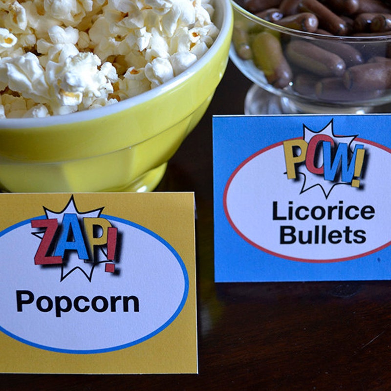 Superhero Food Label - Etsy