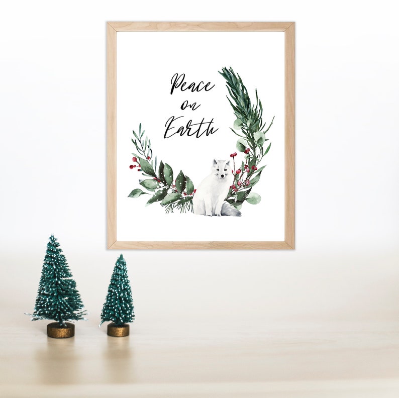 Christmas Wall Art, Christmas Print, Peace On Earth Print, Peace On Earth, Christmas Wall Decor, Peace On Earth Wall Art, INSTANT DOWNLOAD image 1