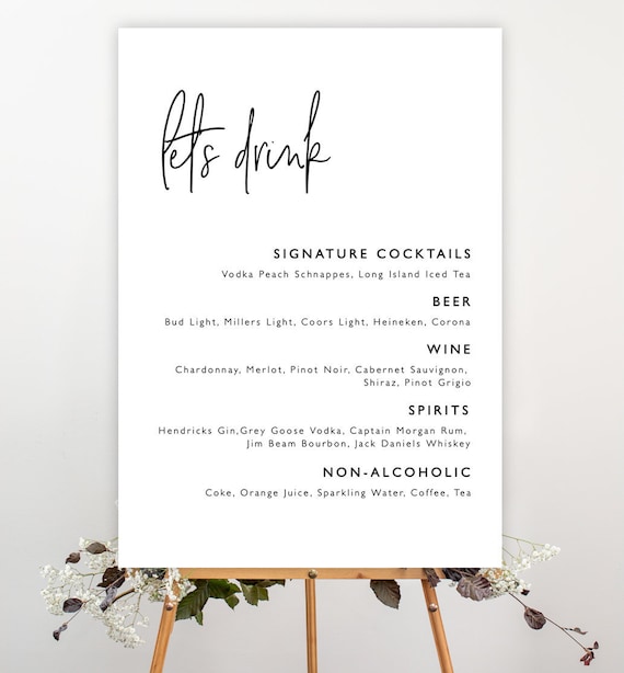 Wedding Bar Sign Printable Template EDITABLE 009 CF14 Bar Menu wedding-bar-sign-printable-template-editable-009-cf14-bar-menu