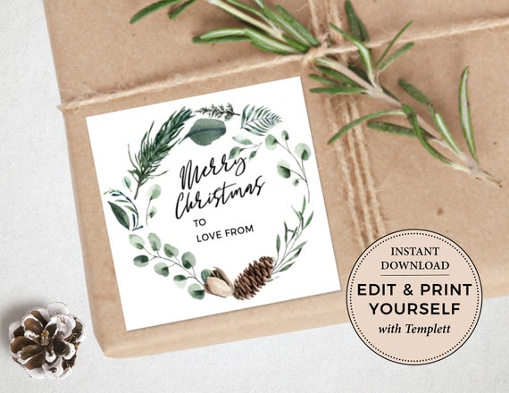 Editable Christmas Tags, Christmas Tags, Christmas Gift Tags, Christmas Stickers, Gift Tag, Christmas Labels, Templett, INSTANT DOWNLOAD Il_570xn