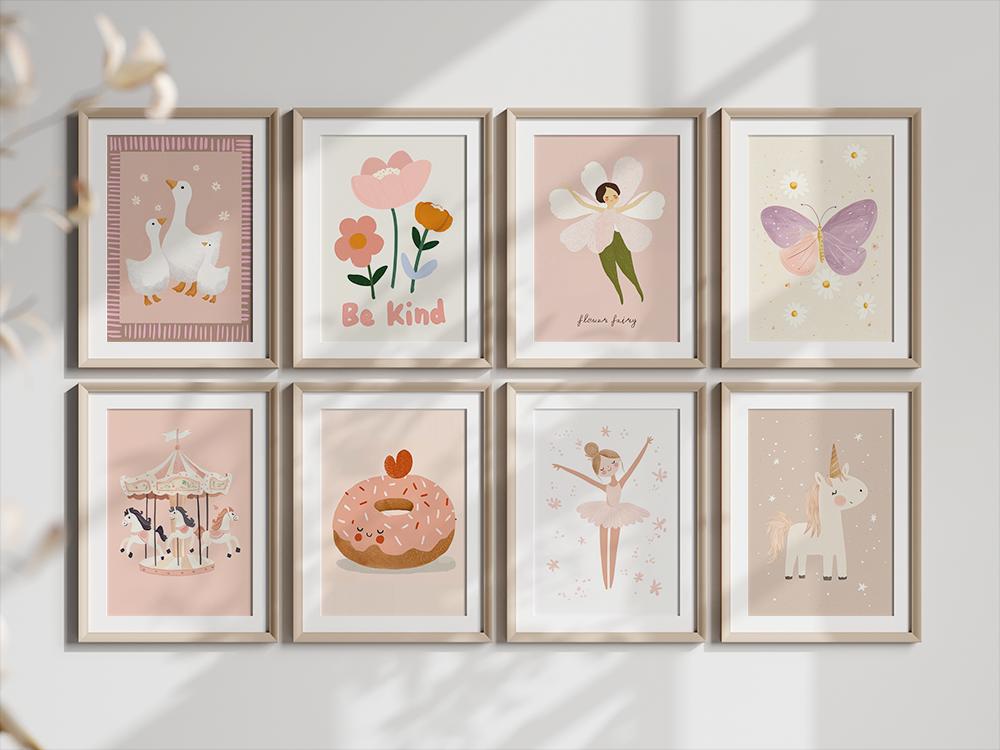 100 Hand-painted Girls Room Prints: Nursery Art Gallery (digital ...