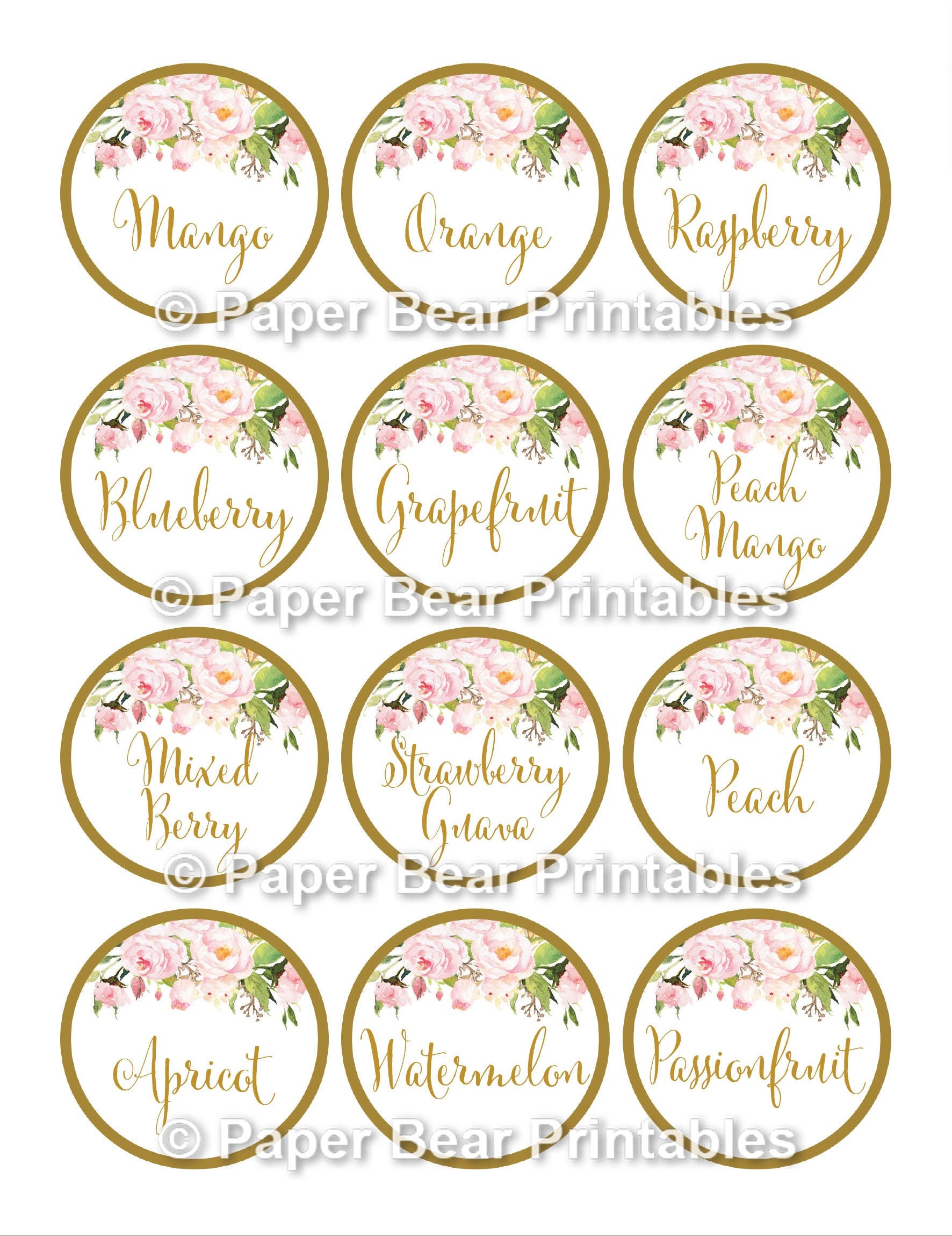 Mimosa Bar Labels Set of 3 Mimosa Bar Juice Tags Mimosa Bar