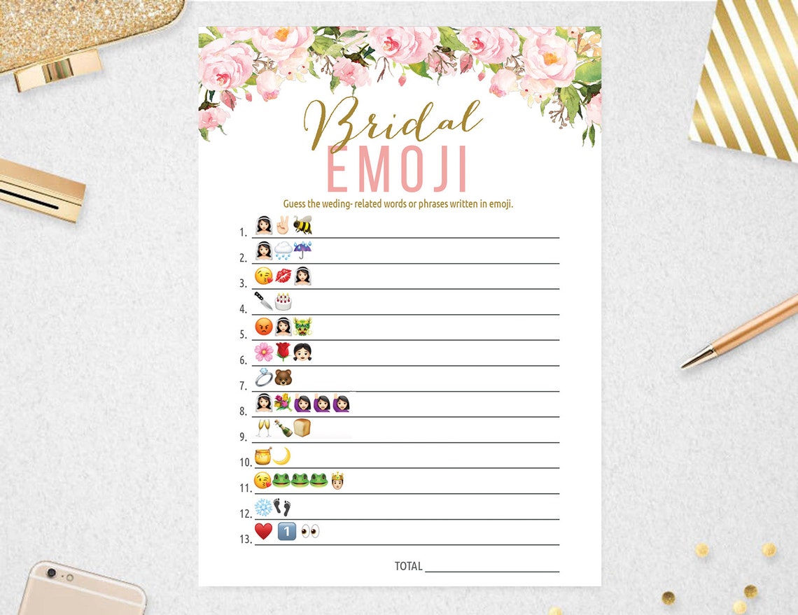 Bridal Emoji Game Emoji Game Bridal Emoji Bridal Shower - Etsy