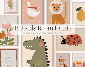 150 Kids Nursery Prints: Playful Wall Art Set (Digital Download)