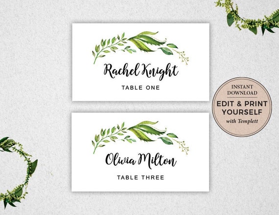 Place Cards Editable Place Cards Name s Wedding Place Cards Bridal Shower Place Cards Instant Download Templett Pbp86 By Paper Bear Printables Catch My Party