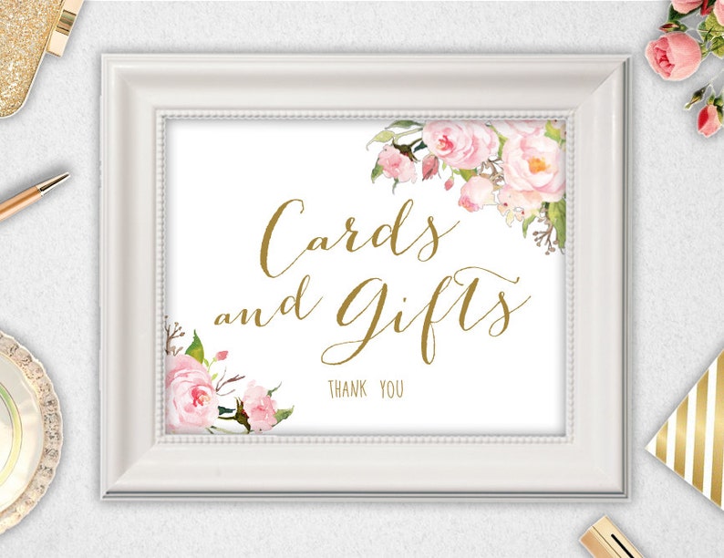 Cards and Gifts // INSTANT DOWNLOAD // Printable // 5x7 // 8x10 // Cards and Gifts Sign // Wedding // Bridal Shower // Printable// PBP85 image 1