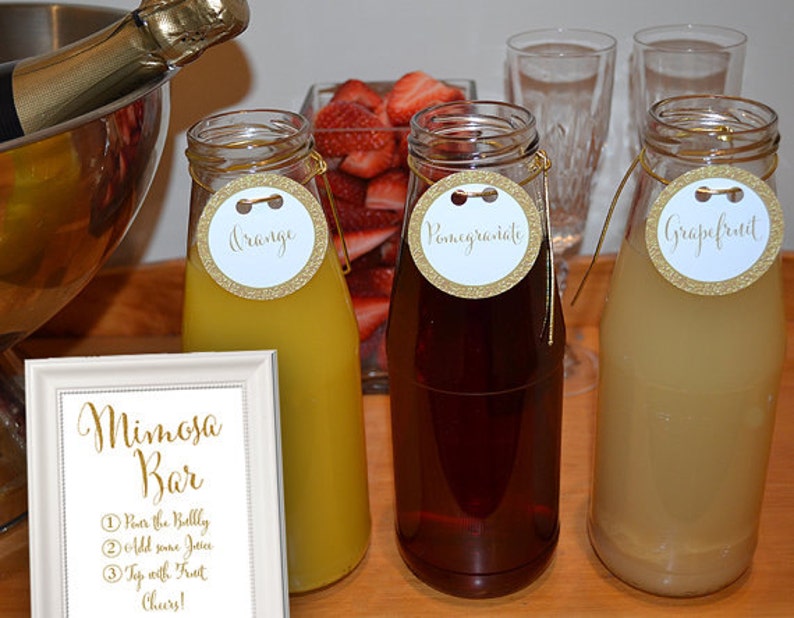 Mimosa Bar Juice Labels Mimosa Bar Bridal Shower Mimosa Bar Etsy
