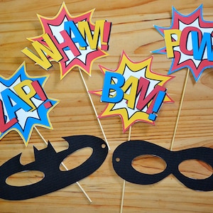 Superhero Party Photo Props Printable INSTANT DOWNLOAD image 1