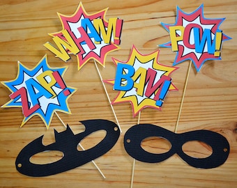 Superhero Party Photo Props - Printable INSTANT DOWNLOAD