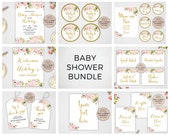 Editable Baby Shower Template Bundle: Floral Signs (Instant Download)