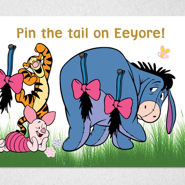 Editable Pin The Tail On Eeyore Game, Winnie The Pooh, Pin The Tail On Eeyore, Winnie The Pooh Game, Instant Download, Templett, #PBP114