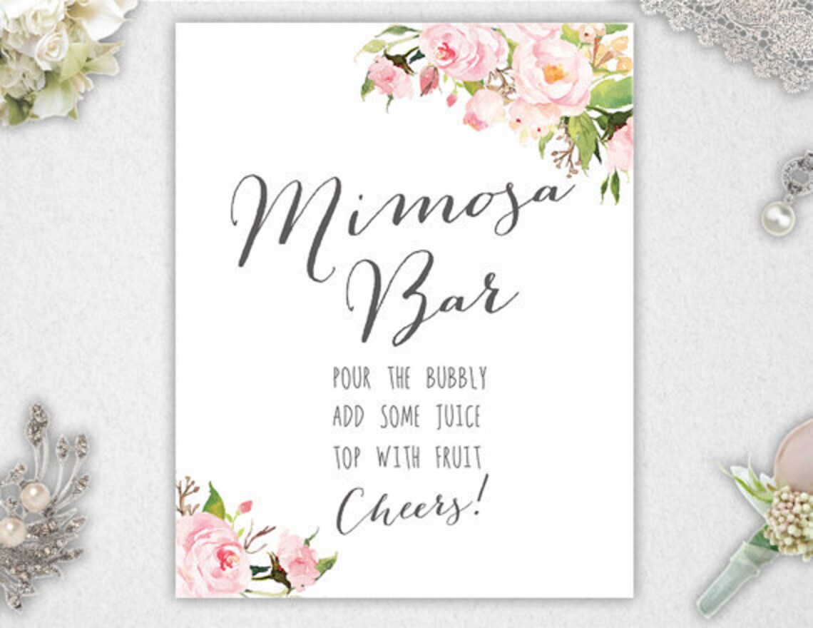 Mimosa Bar Juice Labels INSTANT DOWNLOAD // Printable // Etsy
