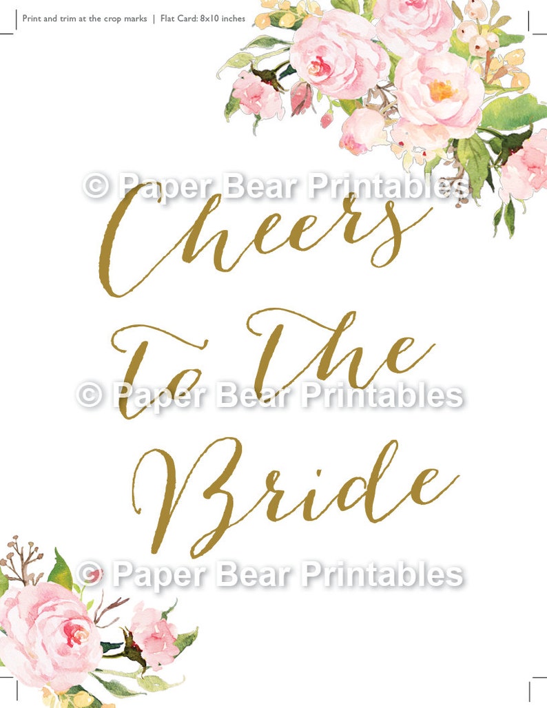 Cheers to the Bride Sign, Bridal Shower Sign, Cheers To The Bride, INSTANT DOWNLOAD, PBP85 image 2