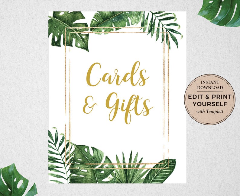 Tropical Bridal Shower INSTANT DOWNLOAD #PBP99 Bridal Shower Signs Templett Editable Bridal Shower Templates Bridal Shower Bundle