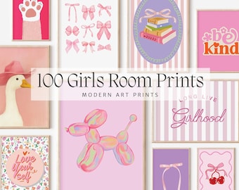 100 Girls Room Prints: 70s Retro Gallery Wall Art (Digital Download)