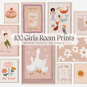 100 Girls Room Prints, Girls Room Posters, Girl Nursery Print Set, Girls Print Bundle, Nursery Art, Girls Wall Art, Nursery Decor, DIGITAL