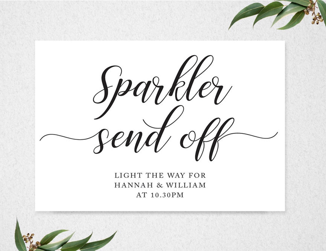 Editable Sparkler Send off Sign, Wedding Template (digital Download) - Etsy