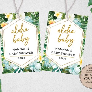 Baby Shower Bundle, Tropical, Editable Baby Shower Templates, Baby Shower Signs, Tropical Baby Shower, INSTANT DOWNLOAD, Templett, PBB98 image 8