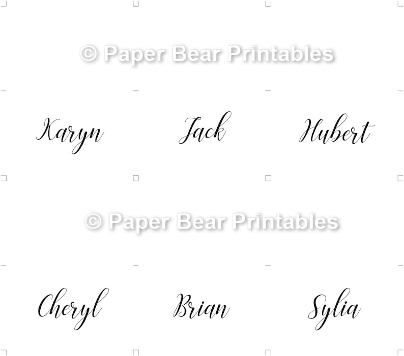 Name Tags Wedding Name Tags Calligraphy Name Tags Editable - Etsy