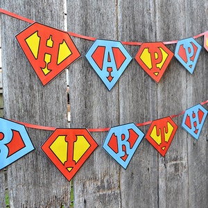 Superhero Banner, Superhero Birthday, Happy Birthday Banner, Superhero Party, Party banner, INSTANT DOWNLOAD